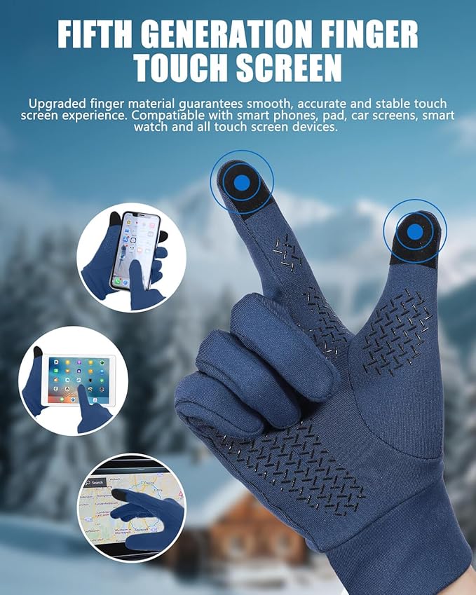Aegend Lightweight Winter Gloves for Men Women, Warm Running Gloves Touchscreen Thermal Glove Liners for Cold Weather Driving, Cycling & Hiking, Non-Slip, Elastic Cuff, Stretchy, Durable