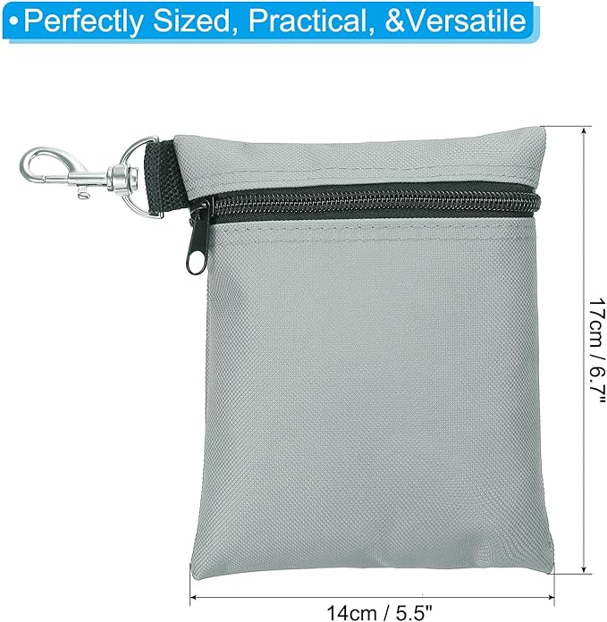 PATIKIL Golf Tee Pouch, Zipper Golf Ball Bag with Metal Lobster Claw Clip for Men Women Valuables Holder