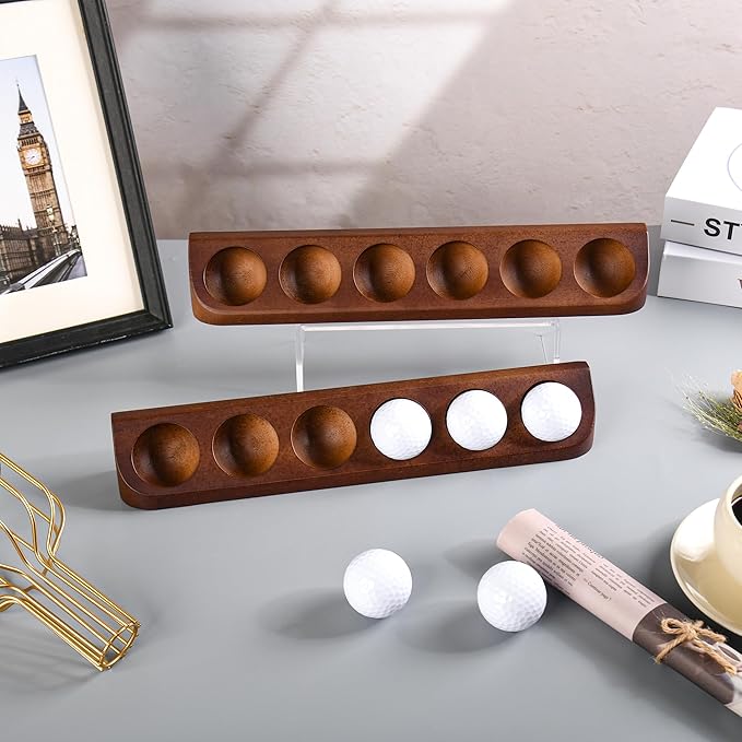 2-Pack Golf Ball Display Case Wall Mount - Display 12 Standard Golf Balls - Golf Office Tabletop Decor - Sport Memorabilia Display Case for Golf Ball Collector - Golf Accessories Gift for Men