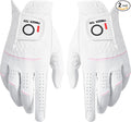 FINGER TEN Womens Ladies Golf Gloves Pair Both Hand or 2 Pack Left Right Hand, All Weather Grip & Comfortable Glove for Serious Performance, Stylish Pink White Fit S M L XL