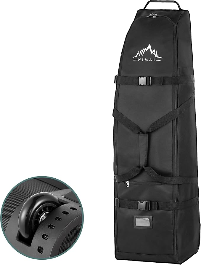 Himal Outdoors Soft-Sided Golf Travel Bag with Wheels - Heavy Duty 600D Polyester Oxford Wear-Resistant, Excellent Zipper Universal Size