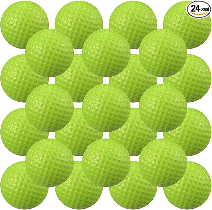 Junkin 24 Pcs Foam Golf Practice Balls Realistic Feel and Flight Training Sport Balls Elastic Soft Foam Golf Balls for Indoor or Outdoor Backyard Training