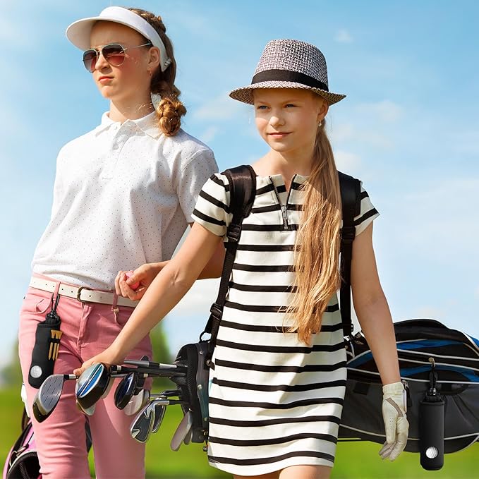 4 Pieces Golf Tee Holder Golf Ball Carry Bag Pouch Ball Holder Keychain Belt Clip Gifts Accessories