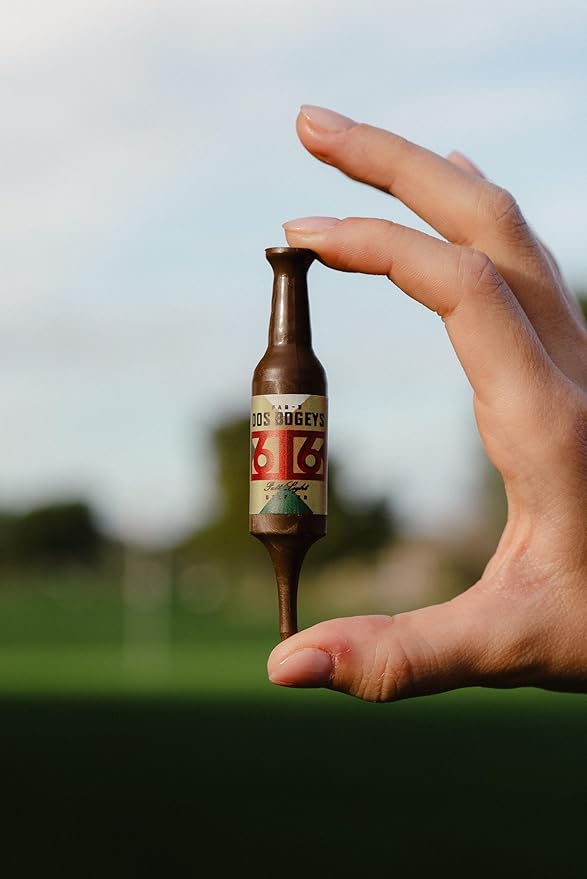 Beer Bottle Golf Tees, Virtually Unbreakable and Recyclable Plastic Golf Tee 6 Pack, Golf Gift for Men, Bachelor Party Novelty Gift, for Golfers,3-1/4" Tall
