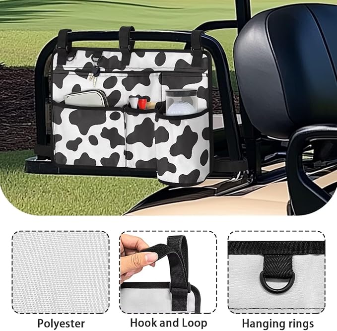 Golf Cart Rear Seat Organizer Storage Bag Large Capacity Golf Cart Accessory for Club Car, Wheelchair and Walker