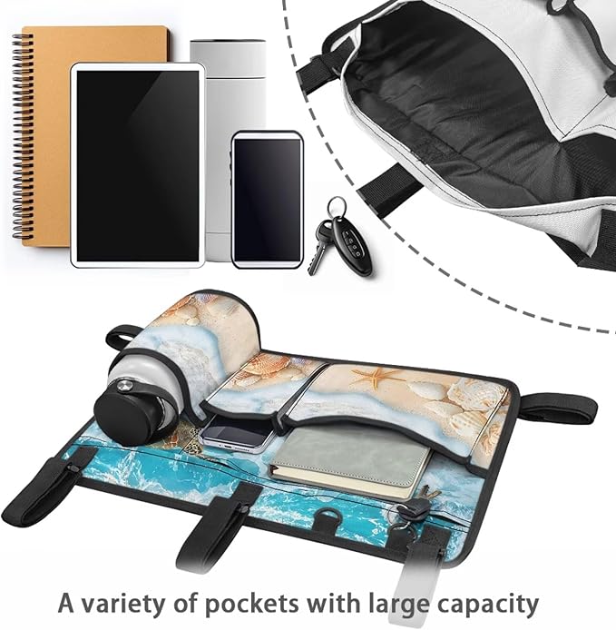 Fashion Golf Cart Rear Seat Organizer Lightweight Storage Bag Accessories for Club Car, Wheelchair and Walker