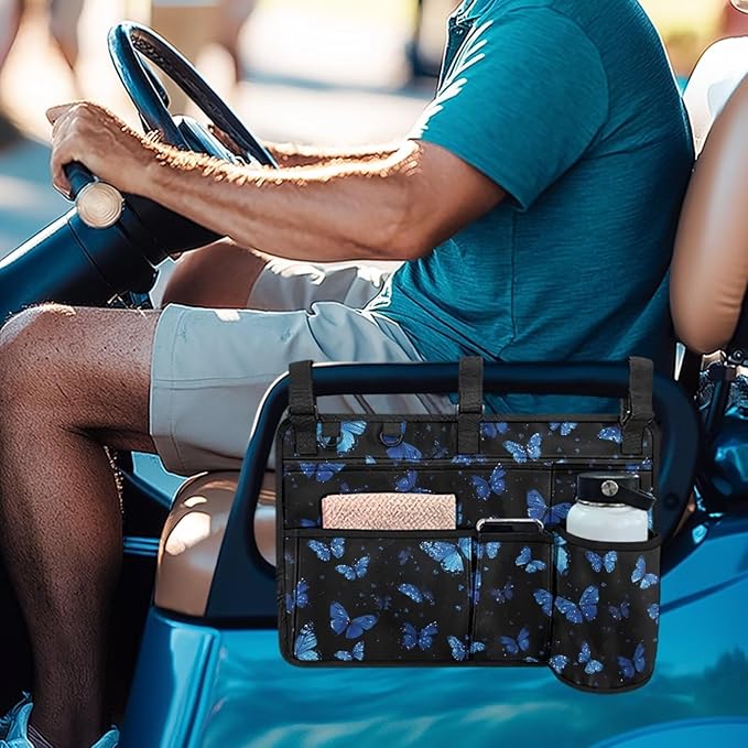 Fashion Golf Cart Rear Seat Organizer Lightweight Storage Bag Accessories for Club Car, Wheelchair and Walker