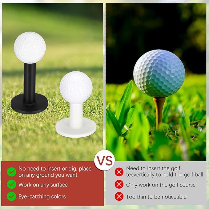 Rubber Golf Tees - Flexible Stable Ball Holder Use for Home & Outdoor & Indoor Tall Training Driving Range - [] Hitting Mats