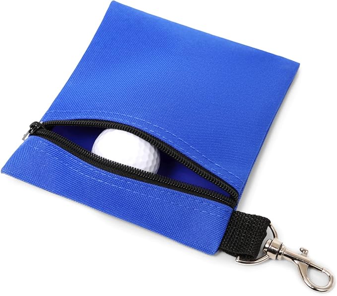 BuyAgain Golf Tee Pouch, 5.62 X 6.87 Inch Professional Zipper Golf Tee/Ball Pouch Bag with Metal Lobster Claw Clip
