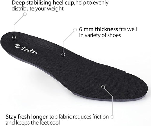 2 Pair-Insoles for Mens Memory Foam Shoe Inserts,Replacement Insoles for Work Boot Running Shoes-Shock Absorption and Cushion for Feet Relief,Comfort Inner Soles for Everyday Use Black 42EU/US9