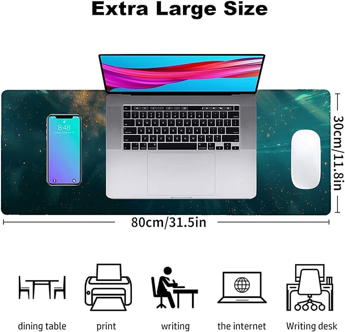 Majestic Whale Gaming Mouse Pad, Office Desk Mat, Anti-Slip Rubber Base Cool Aesthetic Mouse Pads for Computer Laptop Keyboard School Home Desktop Gamer Home Accessories Decor 31.5" x 11.8"
