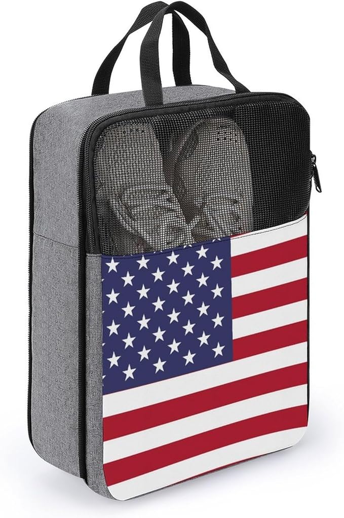 Golf Shoe Dust Bags for Man and Women Reusable Portable Shoe Bag American USA Flag Travel Gym Sneaker Bags