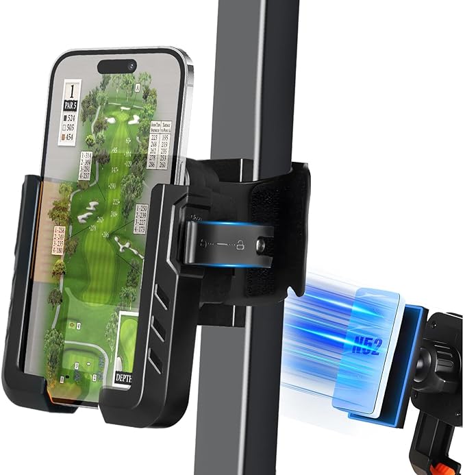 Golf Cart Phone Holder Magnetic, Compatible with EZGO/Club Car/Yamaha,with Upgrade N52 Magnets and 360° Rotation,Golf Phone Mount with Ultra Strength Magnetic for Cell Phone iPhone,Samsung