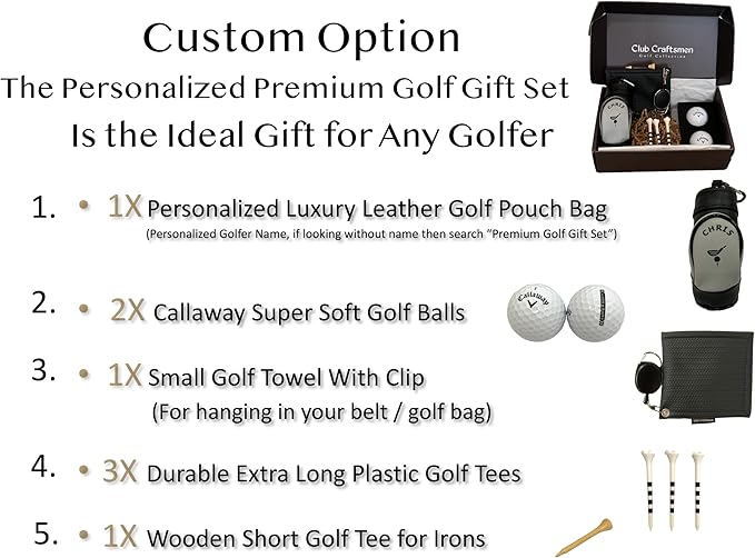 Golf Gifts for Men and Women, Personalized Premium Mini Ball Bag, Holds 3 Balls & Tees. Perfect for Golf Lovers, Optional Kit.