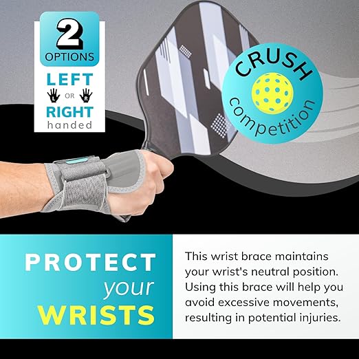 BraceAbility Wrist Support for Men and Women - Tennis and Pickleball Wrist Brace, Sports Injury Relief, Sprained Wrist Recovery, Tendonitis Support, Bowling, Volleyball, Golf - Right Hand (Medium)
