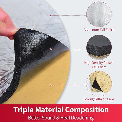 197mil 9.95sqft Car Sound Deadening Material Mat - Automotive Carpet Sound Dampening, Auto Sound Deadener Foam RV Insulation Car Audio Accessories, Heat Insulation for Floor, Door, Truck