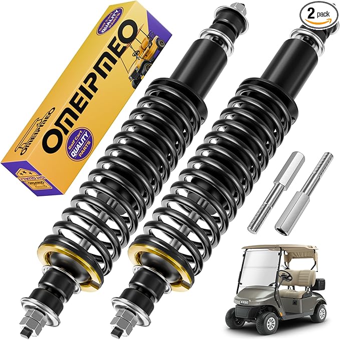 EZGO TXT Shocks, Golf Cart Front/Rear Shock Absorber, Golf Cart Heavy Duty Coil Spring Shock Absorber for EZGO TXT/Medalist 1994-UP, OEM# 70928-G01, 76418-G01, 70630-G01 (2PCS EZGO TXT Shocks Black)