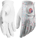 Golf Gloves Men All Premium Cabretta Leather 1 Pack with 2 Ball Marker, Mens Golf Glove Right Handed Golfer Left Hand All Weather Grip, Fit Size Small Medium ML Large XL