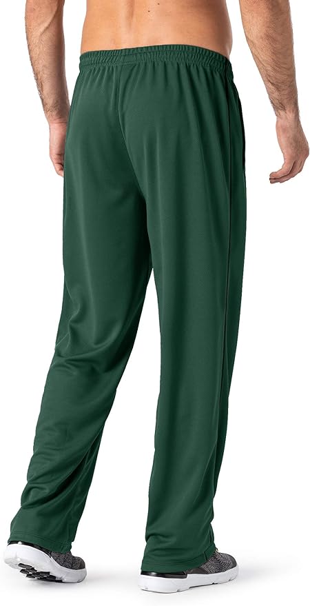 MAGNIVIT Men's Lightweight Sweatpants Loose Fit Open Bottom Mesh Athletic Pants with Zipper Pockets