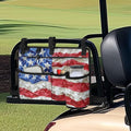 American Flag Golf Cart Bag, Golf Cart Rear Seat Organizer with Open Pockets for Golf Balls & Bottles