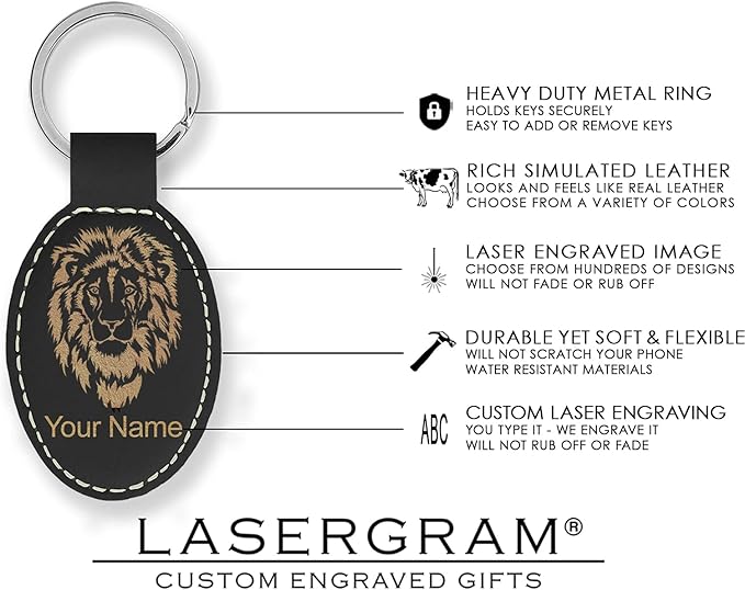 LaserGram Oval Keychain, Disc Golf, Personalized Engraving Included