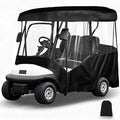 Golf Cart Enclosure 4 Passenger for 86-88" Roof, 600D Waterproof Driving Rain Cover, Replace for Yamaha/Club Car/EZGO, Roll-Up Door, 4-Sided Clear PVC Windows, Tail Light Visible