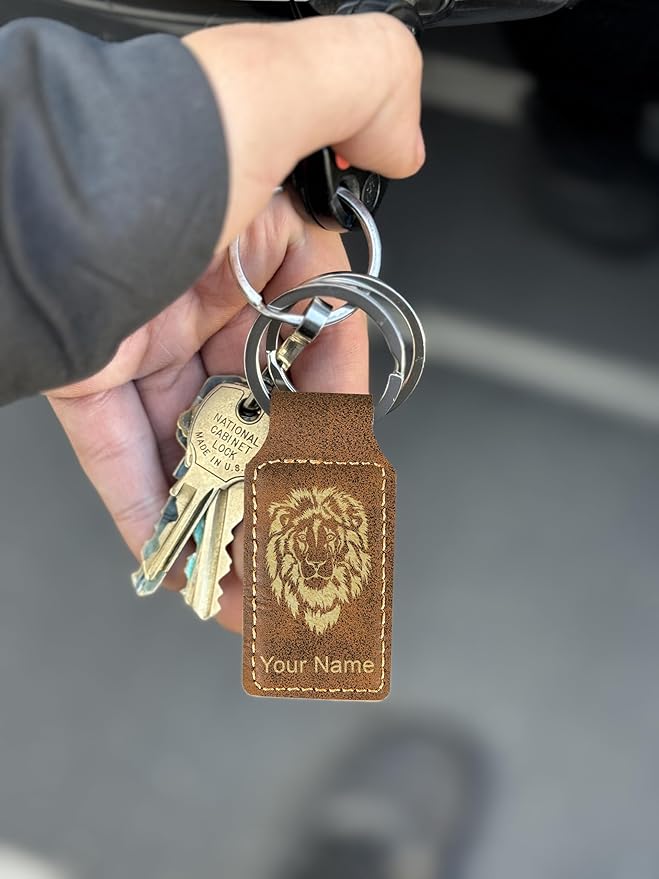 LaserGram Rectangle Keychain, Disc Golf, Personalized Engraving Included