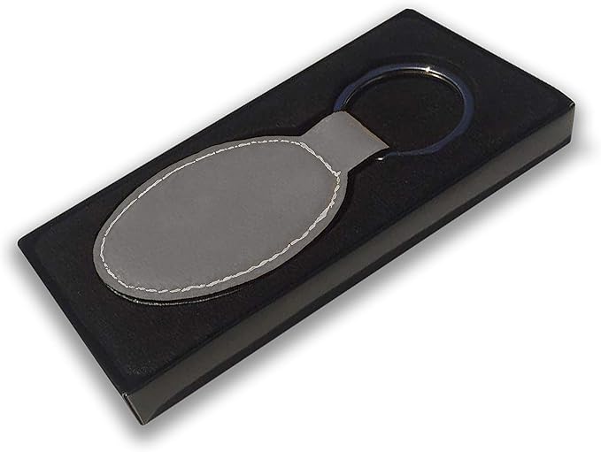 LaserGram Oval Keychain, Off Road Racer, Personalized Engraving Included (Gray)