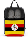 Travel Suitcase Shoe Organizer Pouch Uganda Flag Lightweight Shoe Bags for Storage and Packing Sneaker Bags