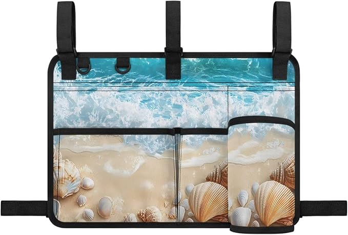 Beach Golf Cart Rear Seat Organizer Foldable Storage Bag for Club Car, Wheelchair and Walker