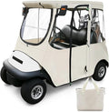 Golf Cart Deluxe Driving Enclosure 2 Passenger Fits Club Car Precedent 2004-Up, Tempo & Onward 2017-Up, Fits Short Roof 42.6" W and 59.9" L, Clear Window with Door Zippers 600D Rain Cover