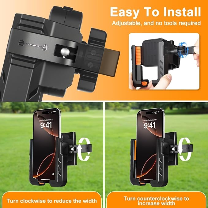 Golf Cart Phone Holder Magnetic, Compatible with EZGO/Club Car/Yamaha,with Upgrade N52 Magnets and 360° Rotation,Golf Phone Mount with Ultra Strength Magnetic for Cell Phone iPhone,Samsung