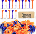 FINGER TEN Unbreakable Golf Tees Plastic 3 1/4 inch Value 50/100 Pack, Low Friction & Low Ball Spin Long Tees to Improve Distance & Accuracy, Durable Tees with Assorted Colors to Practice