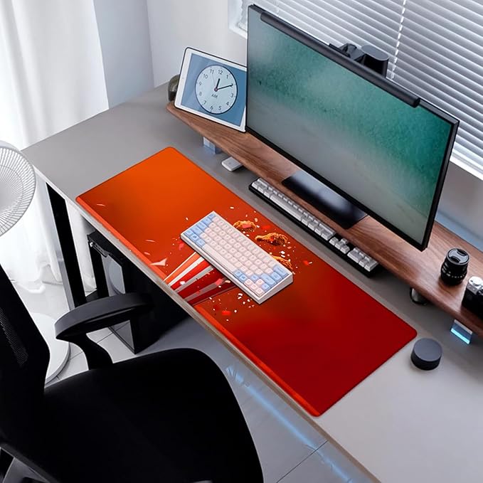 Chicken Nugget Gaming Mouse Pad, Desk Mat, Non-Slip Rubber Base Cool Aesthetic MousePads for Computer Laptop Keyboard Office School Home Desktop Accessories Decor 31.5" x 11.8"