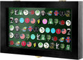 40 Golf Ball Marker Display Case Full Magnetic Backing 15.5" W x 9.5" H Wall Mount Wooden W/98% UV Acrylic Door Lockable Storage Display Box for Ball Marker Collection(Black)