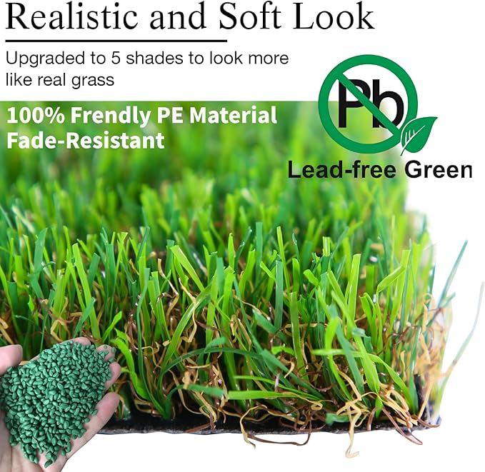 GLOBREEN Artificial Grass Squares Placemats Green Christmas Table Centerpiece Decor Golf Theme Party, Birthday, Baby Shower, Dining, 12" x 12", 6 Pack