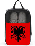 Reusable Portable Shoe Bag Albania Flag Golf Shoe Dust Bags for Man and Women Travel Sneaker Organizer with Handle