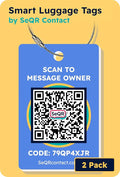 Smart Luggage Tags | Privacy QR Code Luggage Tag Keeps Personal info Private | Customizable Travel Suitcase Tags for Women Men | Use with GPS Bag Locator Tracking Tags, Air Tag for Android or iOS