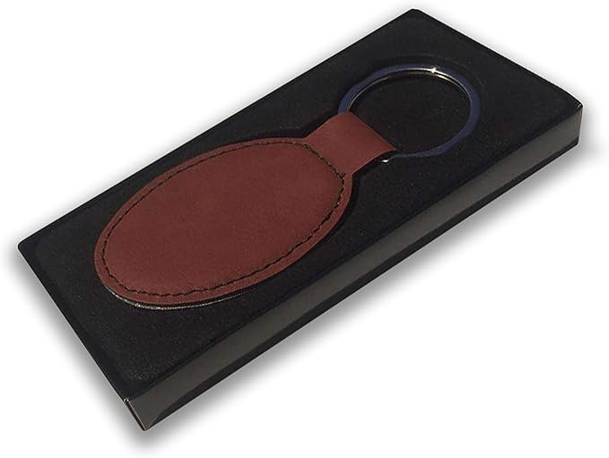 LaserGram Oval Keychain, Off Road Racer, Personalized Engraving Included (Burgundy)