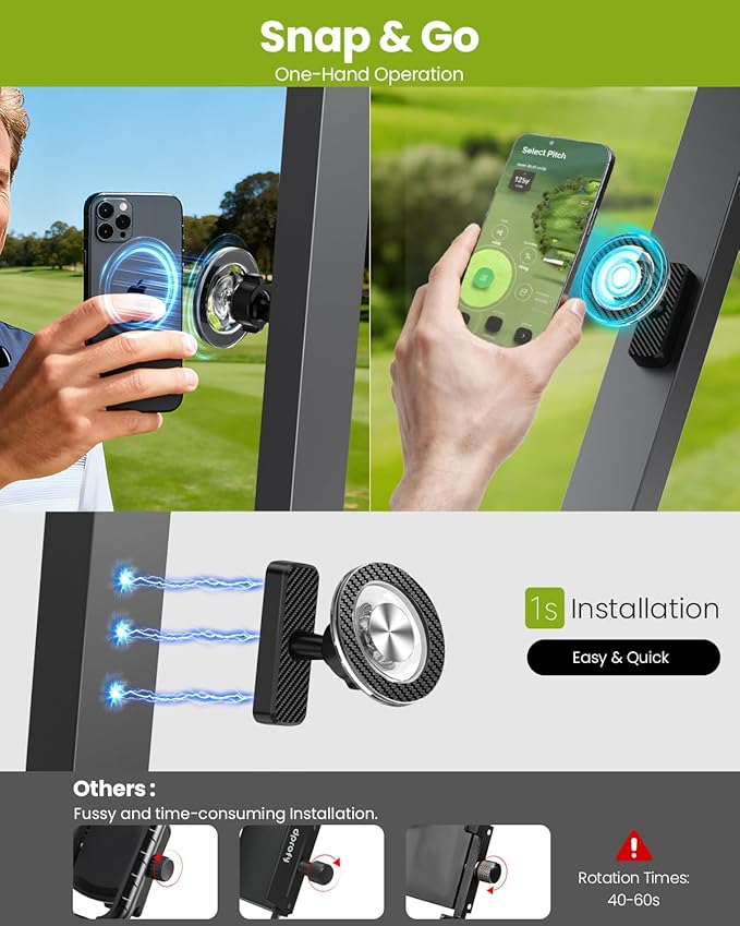 Golf Gifts for Men Dad Him Unique, Magnetic Golf Cart Phone Holder Mount for Golf Cart, 360° Rotation Golf Accessories for Men Golfers, Mens Gifts for Birthday Valentines Day, Husband Gifts from Wife