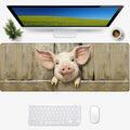 Farmhouse Pig Gaming Mouse Pad, Desk Mat, Non-Slip Rubber Base Cool Aesthetic MousePads for Computer Laptop Keyboard Office School Home Desktop Accessories Decor 31.5" x 11.8"