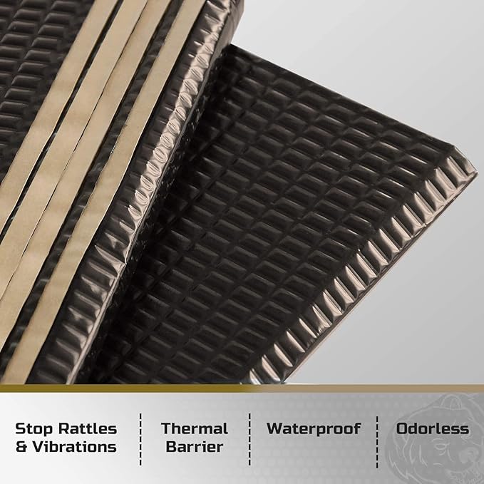 Siless Black 80 mil (2mm) 18 sqft Car Sound Deadening mat - Butyl Automotive Sound Deadener - Noise Insulation and Vibration Dampening Material (18 sqft)