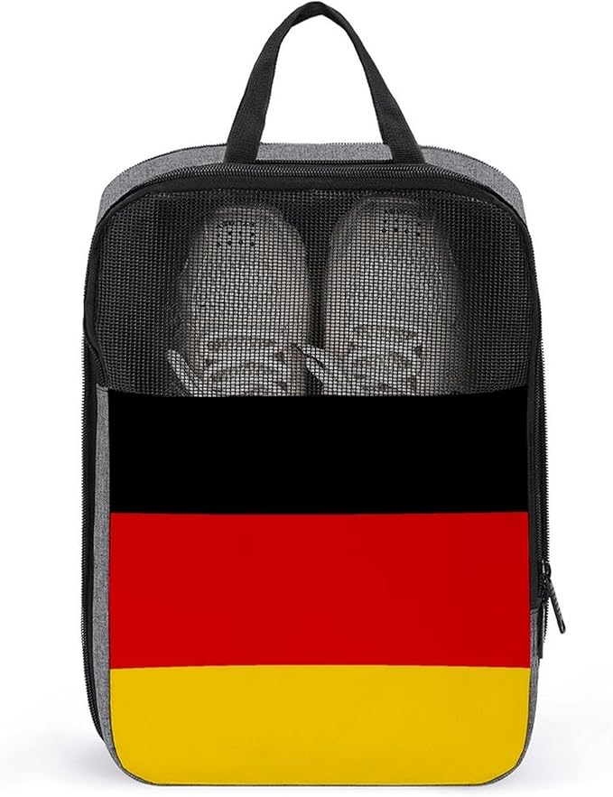 Reusable Portable Shoe Bag Germany Flag Lightweight Shoe Organizer for Soccer, Golf Sneaker Storage Pouch
