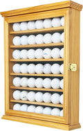 49 Golf Ball Display Case | Solid Wood Cabinet with 98% UV Protection | Lockable Glass Door for Golf Enthusiasts