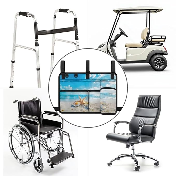 Fashion Golf Cart Rear Seat Organizer Lightweight Storage Bag Accessories for Club Car, Wheelchair and Walker