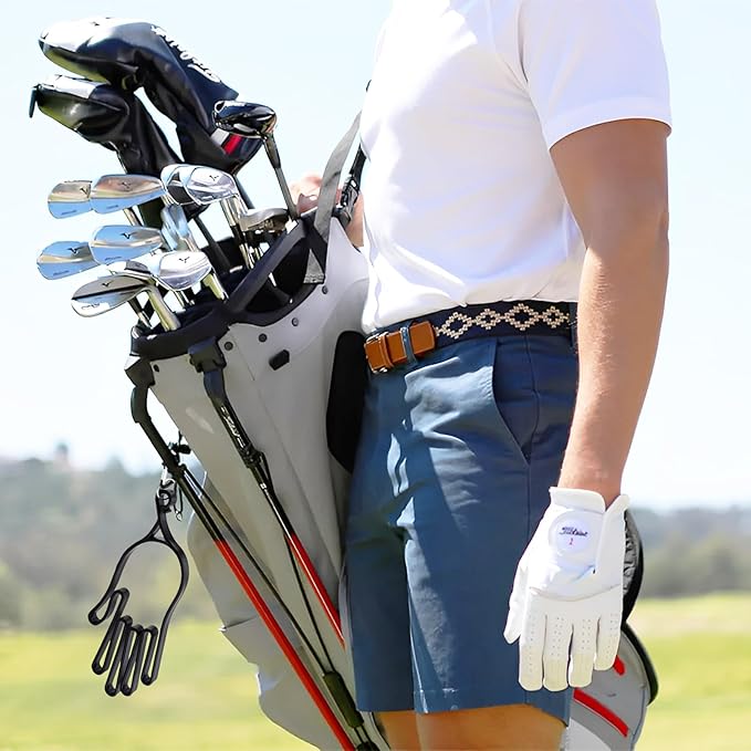 6 Pcs Golf Glove Holder with 6 Metal Hanging Hooks – Golf Glove Stretcher, Support & Drying Rack for Golfers, Football, Baseball and More, for Men and Women