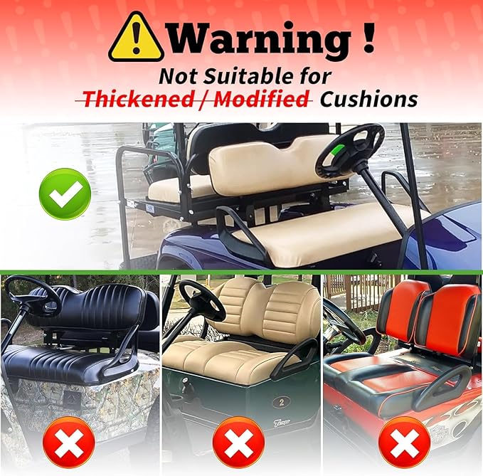 10L0L Golf Cart Front and Rear Seat Cover Set for Club Car Precedent/Onward/Tempo & Yamaha G29 Drive/Drive 2,Stylish 4 Passenger Front Back Seat Covers,Breathable Washable Polyester Mesh (Black/Grey)