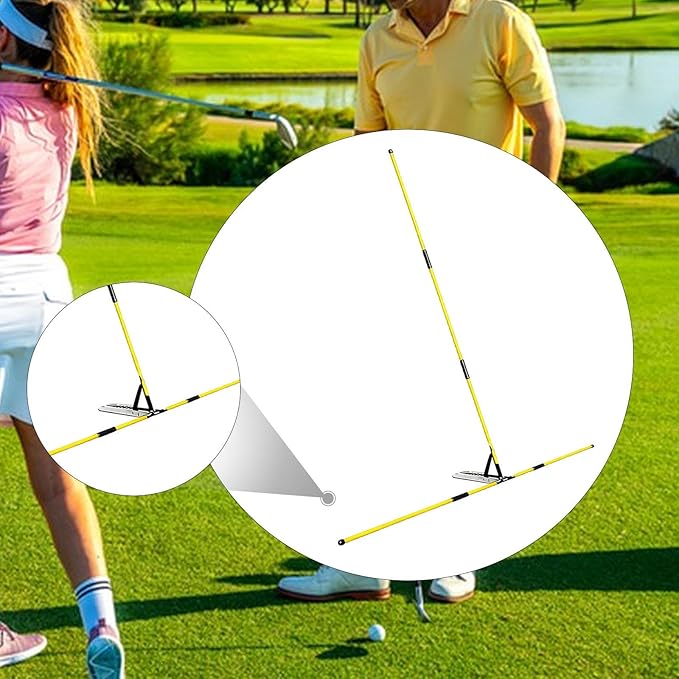 Colaxi Golf Alignment Sticks Holder, Practice Rod Correct Posture Golfer Golf Training Auxiliary Tool for Yard