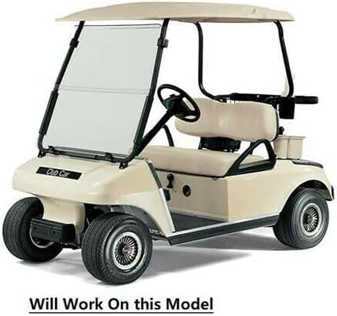 Huskey 4PCS Golf Cart Front/Rear Seat Covers for Club Car DS 2000.5 UP G&E Models Custom Two-Tone Black Diamond Stitching with Black Piping, Marine Grade Vinyl Material, Staple on Design