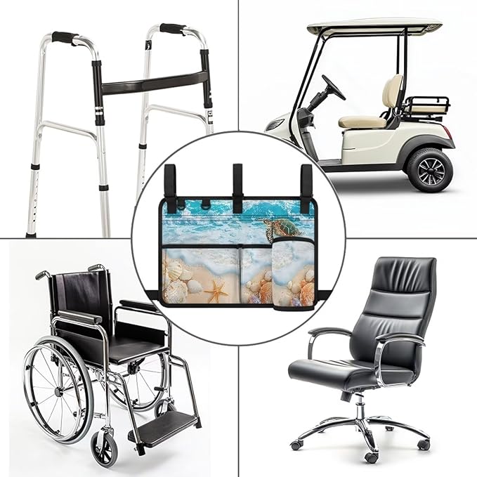 Fashion Golf Cart Rear Seat Organizer Lightweight Storage Bag Accessories for Club Car, Wheelchair and Walker